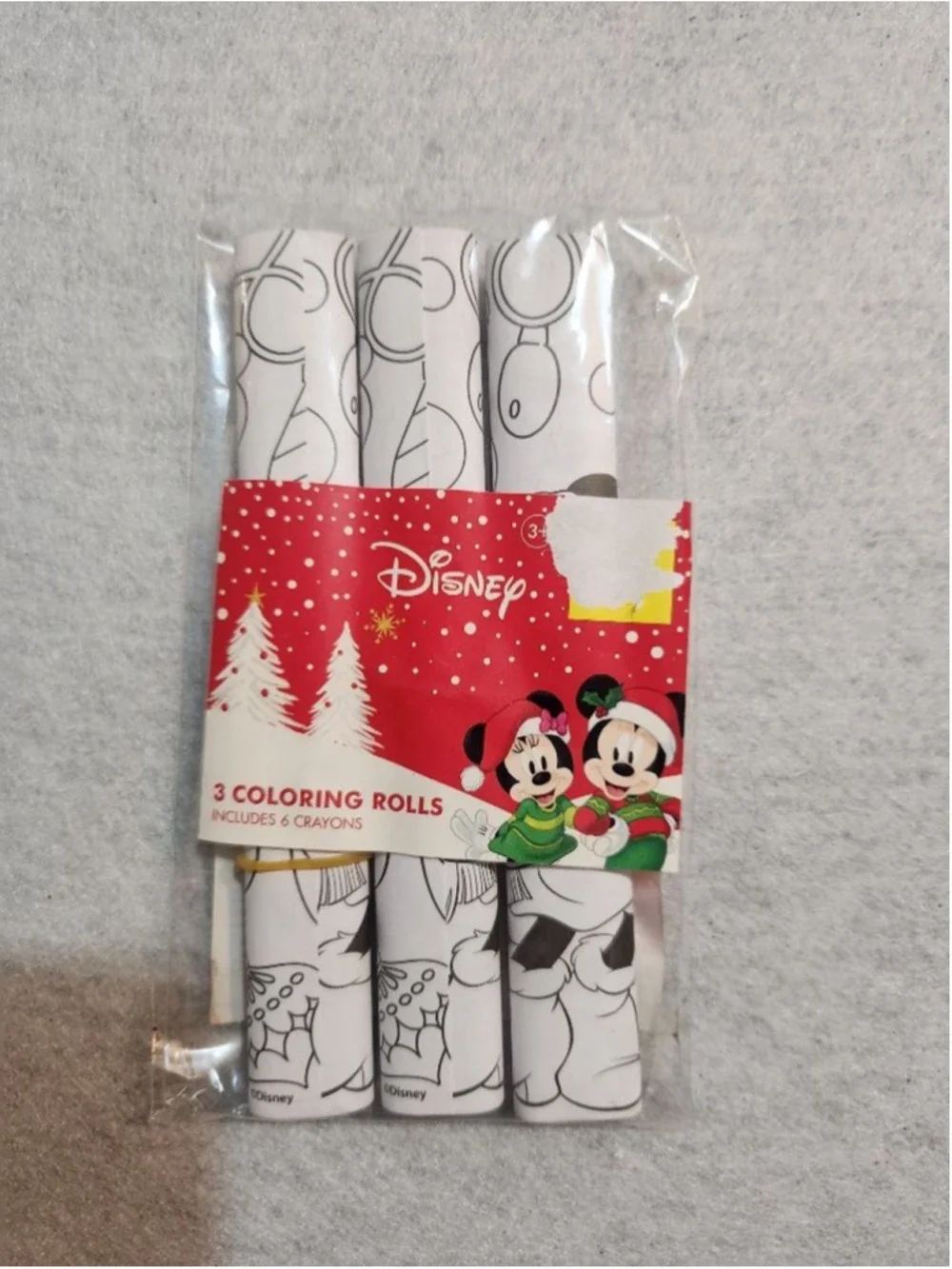 Lot of 17 Disney Mickey Minnie Mouse Christmas Coloring Rolls w/Crayons